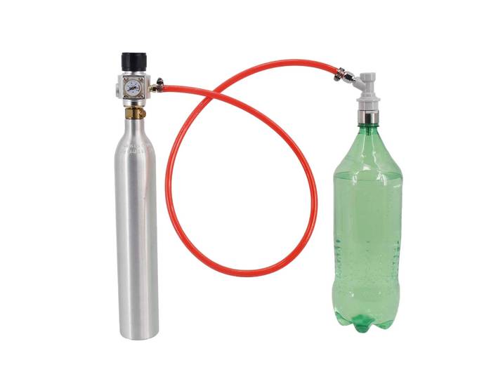 Kit de gaseage par soda au carbonaté, pour faire/soda/eau/jus/bière/eau à bulles, utilisez une bouteille de soda standard de 2 litres.