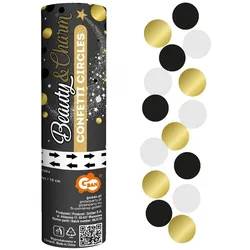 Konfettikanone gold schwarz silber