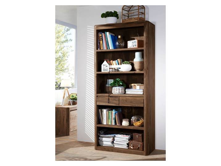 Regal Sheesham 88x40x205 rot-braun gebeizt TORONTO #118