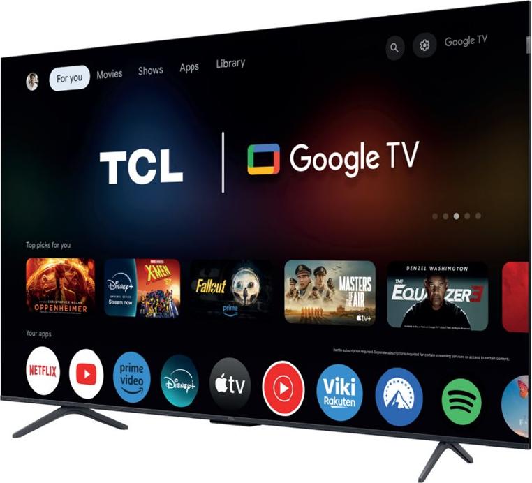 TCL 65T8C, 165,1 cm (65"), 3840 x 2160 Pixel, QLED, Smart-TV, WLAN, Metallisch
