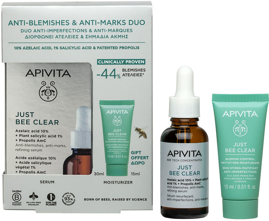 Apivita Coffret de sérum purifiant Just Bee Clear (2 pièces)