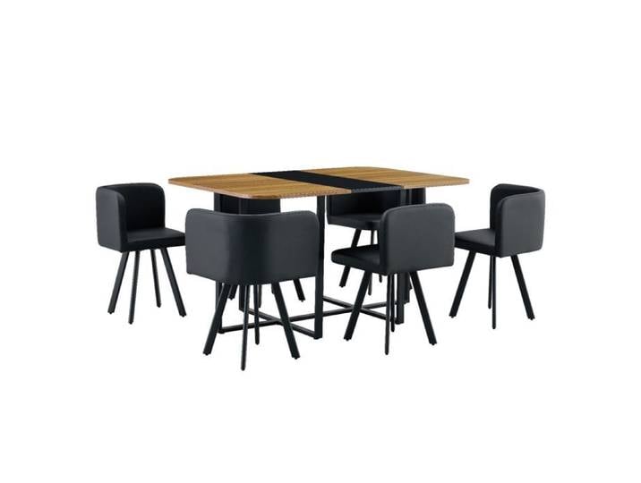 Ensemble table à manger 4 à 6 places noir bois