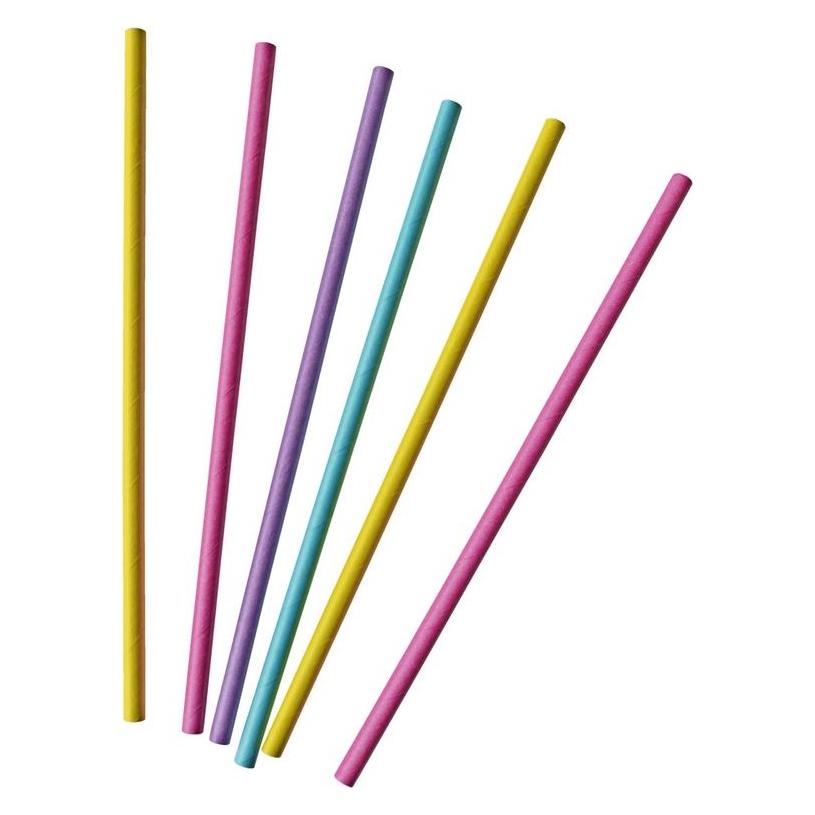 Riethmüller 30 Trinkhalme Neon Papier sortiert 19,7 cm (30x) (9907422)