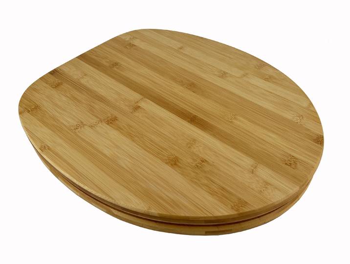 WC-Sitz ADOB Bambus , braun (dunkelbraun), B:37cm H:5,8cm L:44,5cm, Holz teilmassiv, WC-Sitze, WC-Sitz, geeignet für alle handelsüblichen WC's