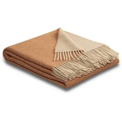 Biederlack Fransenplaid henna-sand 150x200 cm