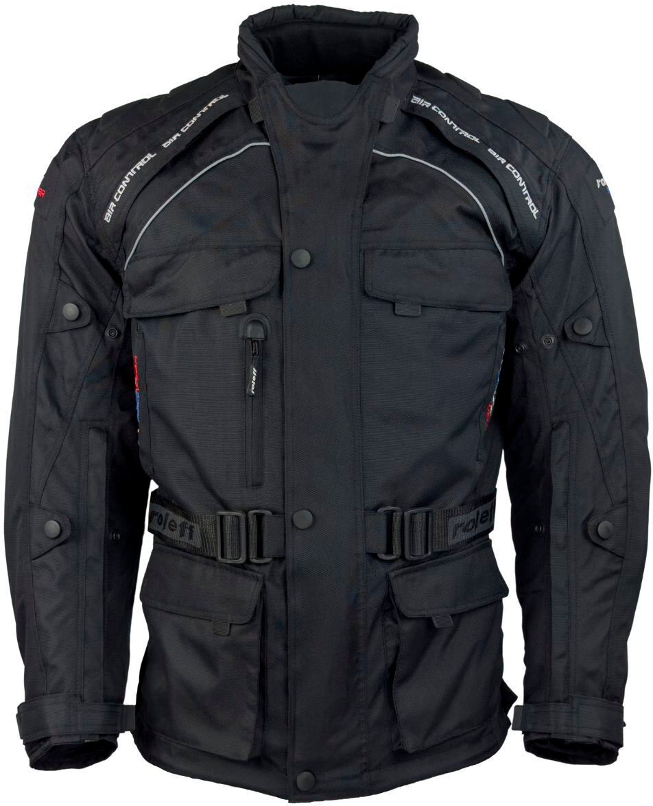 Motorradjacke ROLEFF "Liverpool RO" Gr. L, schwarz, Jacken, L, Obermaterial: 100% Polyester. Innenfutter: 100% Polyester, Motorradjacke, Unisex, Mit Sicherheitsstreifen, 4 Taschen