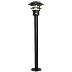 Elstead Lighting, Gartenbeleuchtung, Gartenpfosten mit PIR-Sensor Helsingor - 1 Lichtquelle - Schwarz (E27)