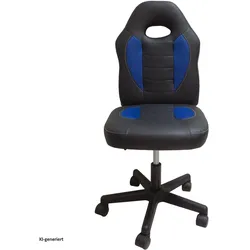 HTI-Living, Bürostuhl, Schreibtischstuhl höhenverstellbar 360°-Drehfunktion Schwarz-Blau (37.50 - 47.50 cm)
