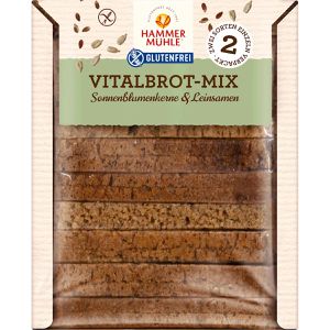Hammermühle Brot Vitalbrot-Mix, Bio, gluten-& laktosefrei, 2 verschiedene Sorten, geschnitten, 500g