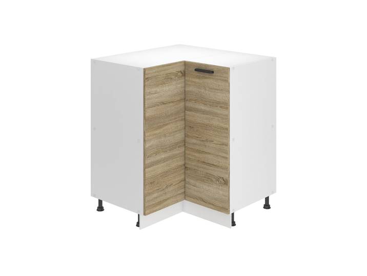 Belini Unterschrank Küche, Küchenunterschrank 90 cm Breite. SNP Küchenunterschrank ohne Arbeitsplatte. Eckschrank Küche mit 1 Tür, Sonoma-Eiche