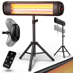 Heizstrahler MZH2500 Schwarz 2500W 90° verstellbar mit Ständer