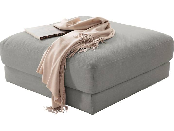Polsterhocker, 100% Polyester, Silber, 100×49×100 cm, Mit Flecken-Schutz-Bezug, Modern, Candy-Polstermöbel