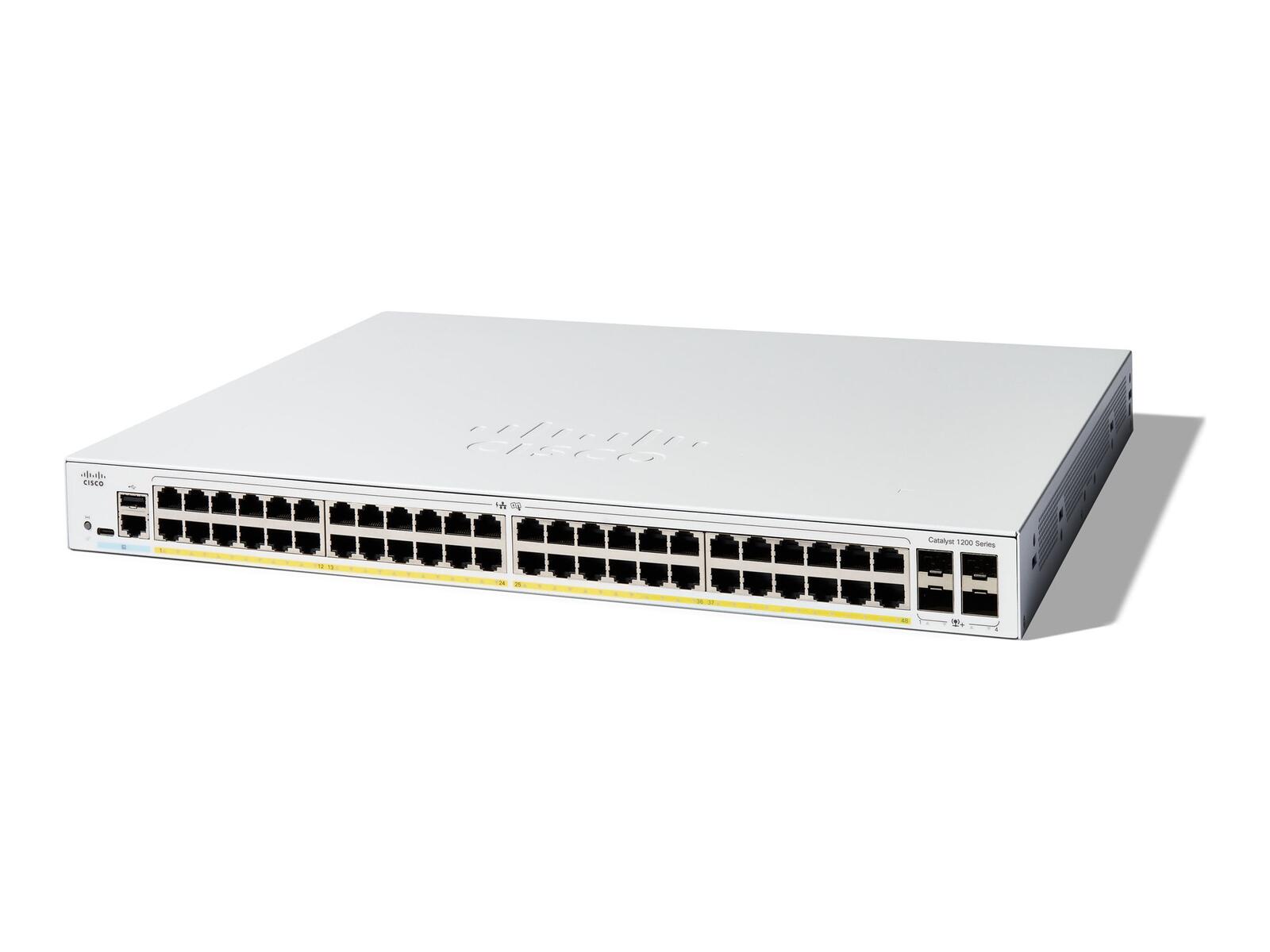 Cisco Catalyst C1200 Switch 48-Port 1/10 GbE 375W PoE+ managed L2 C1200-48P-4X