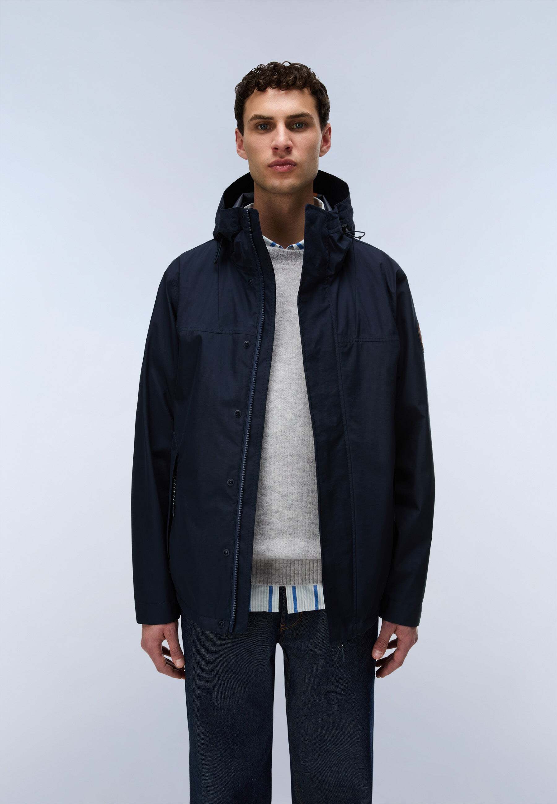Winterjacke NAPAPIJRI "Napapijri Winterjacke A-PILLOZ SHORT", Herren, Gr. M, blau, Obermaterial: 100% Polyester Pol. recyc.., Jacken Winterjacke blau M