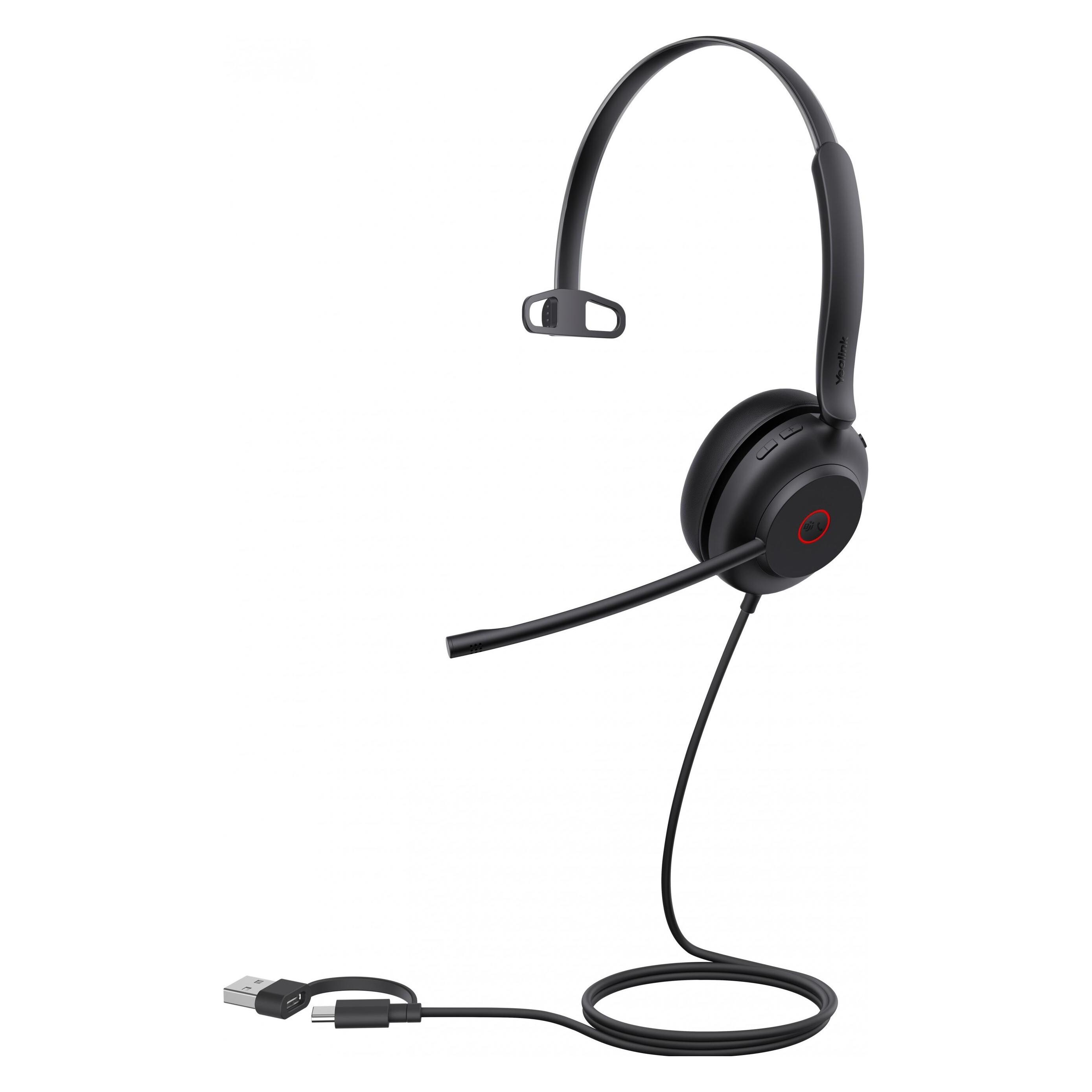 Yealink Headset UH35 Mono Teams USB-C/A (Kabelgebunden, USB-C, Microsoft Teams) (1308165)