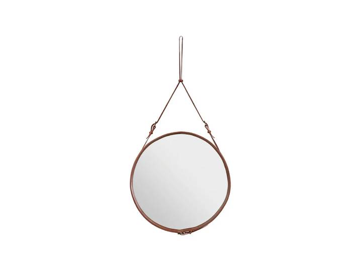 GUBI Adnet Runder Spiegel Brown, large