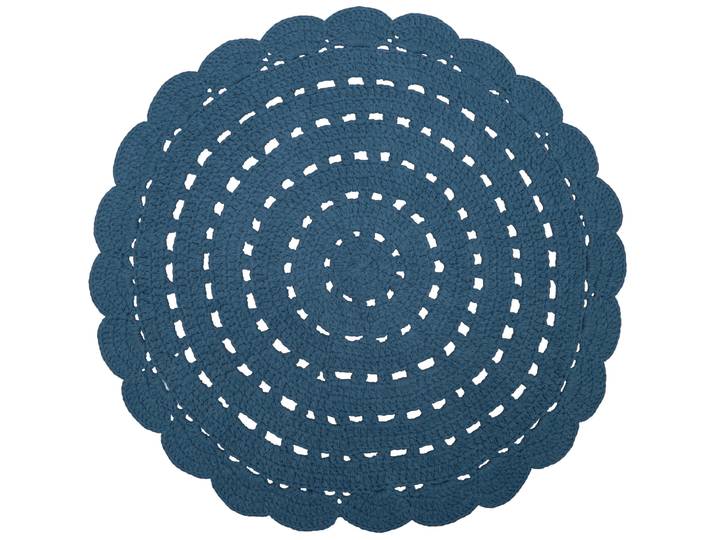 Kinderteppich Hildur blue Baumwolle 120 x 120 cm