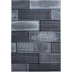 Teppich Schlafzimmer Steine Elegant Waschbar Strapazierfähig Wohnzimmer Esszimmer Pflegeleicht Schwarz 200x290 cm – INN von Kadima Design