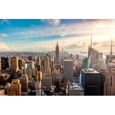Fototapete PAPERMOON "New York City Skyline", bunt, B:3,5m L:2,6m, Vlies, Tapeten