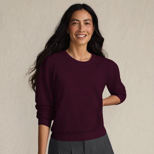Kaschmirpullover mit Puffärmeln für Damen, Damen, size: regular, Pink, Kaschmir, by Lands' End