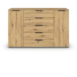 Kommode Flipp Holzoptik Braun Eiche