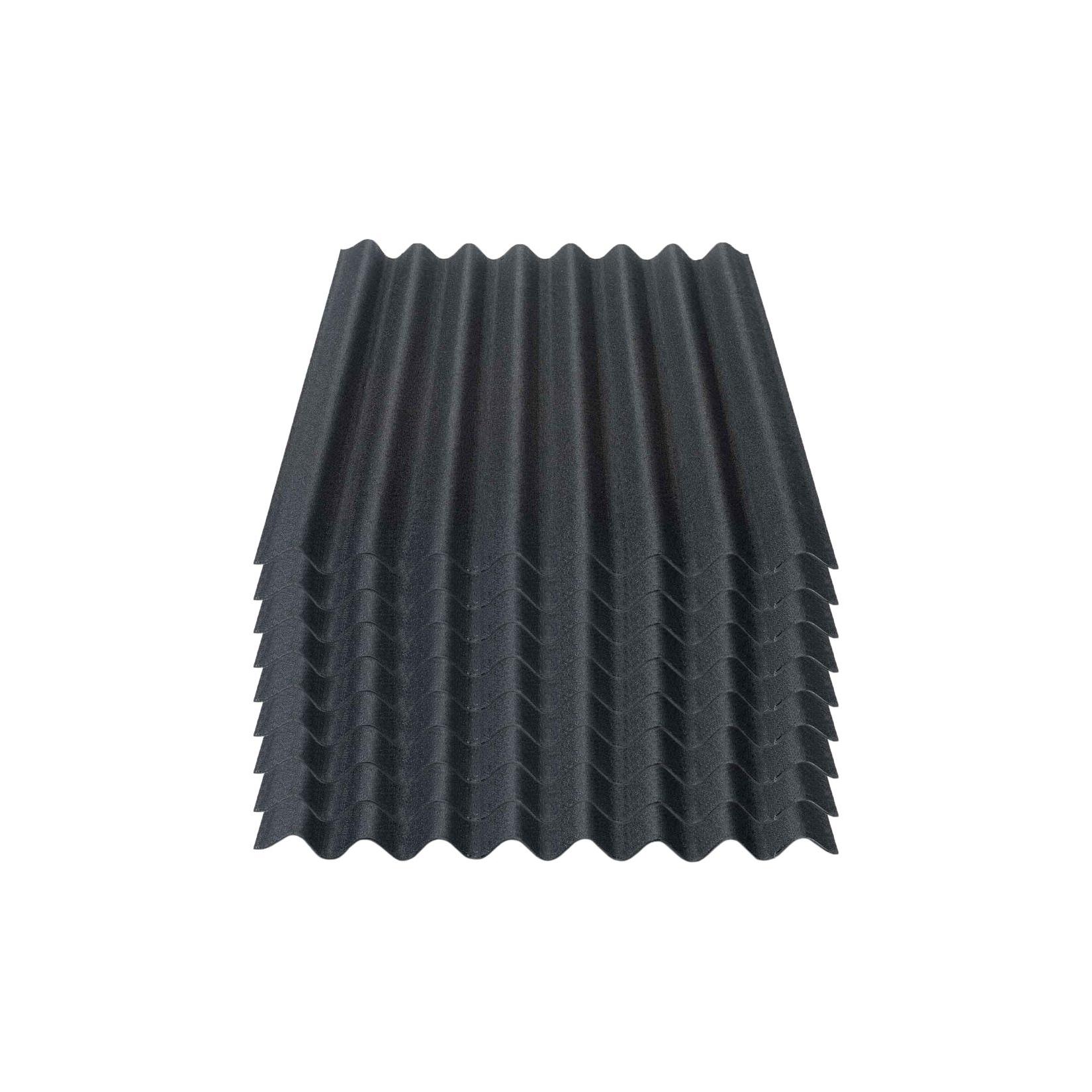 9er Pack Onduline® Easyline® Platte intensiv schwarz 1000 x 760 x 2,6 mm Profil 95/38