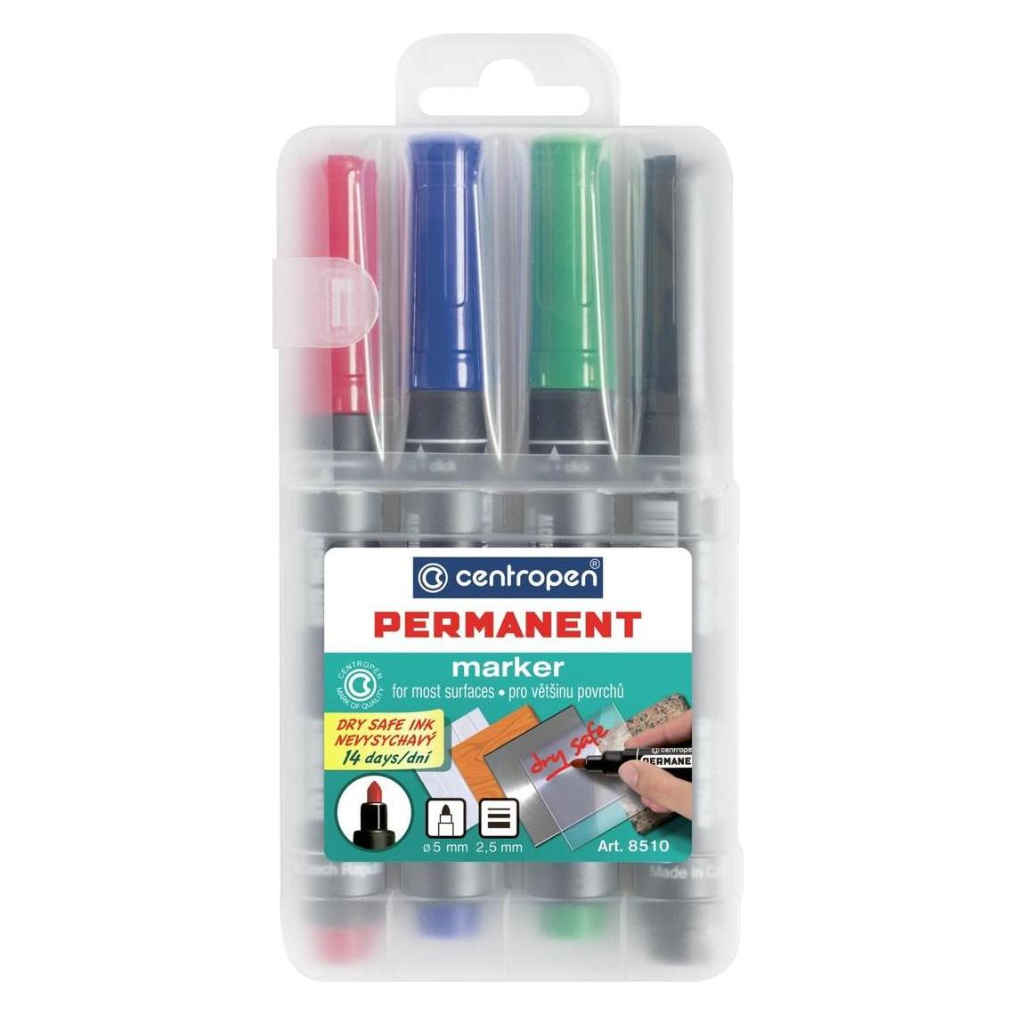 Centropen 8510/4S Permanentmarker-Set - 4 Farben (4x) (40140347)