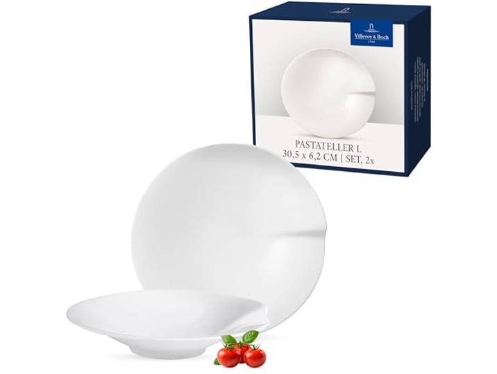 Villeroy & Boch - Pasta Passion Pastateller L, 2tlg., Essteller für Nudelgerichte aus Premium Porzellan, spülmaschinenfest, 30.5 cm
