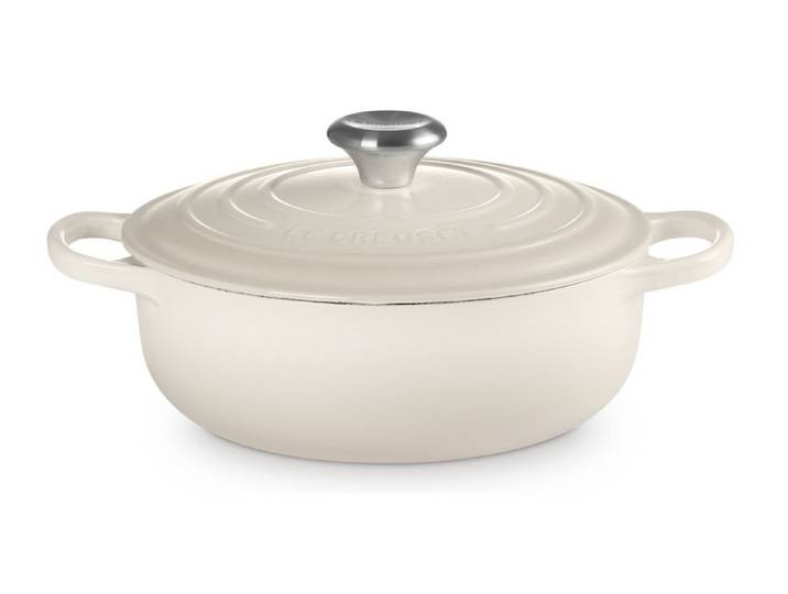 LE CREUSET Bräter Sauteuse Signature rund meringue 24cm, Emailliertes Gusseisen
