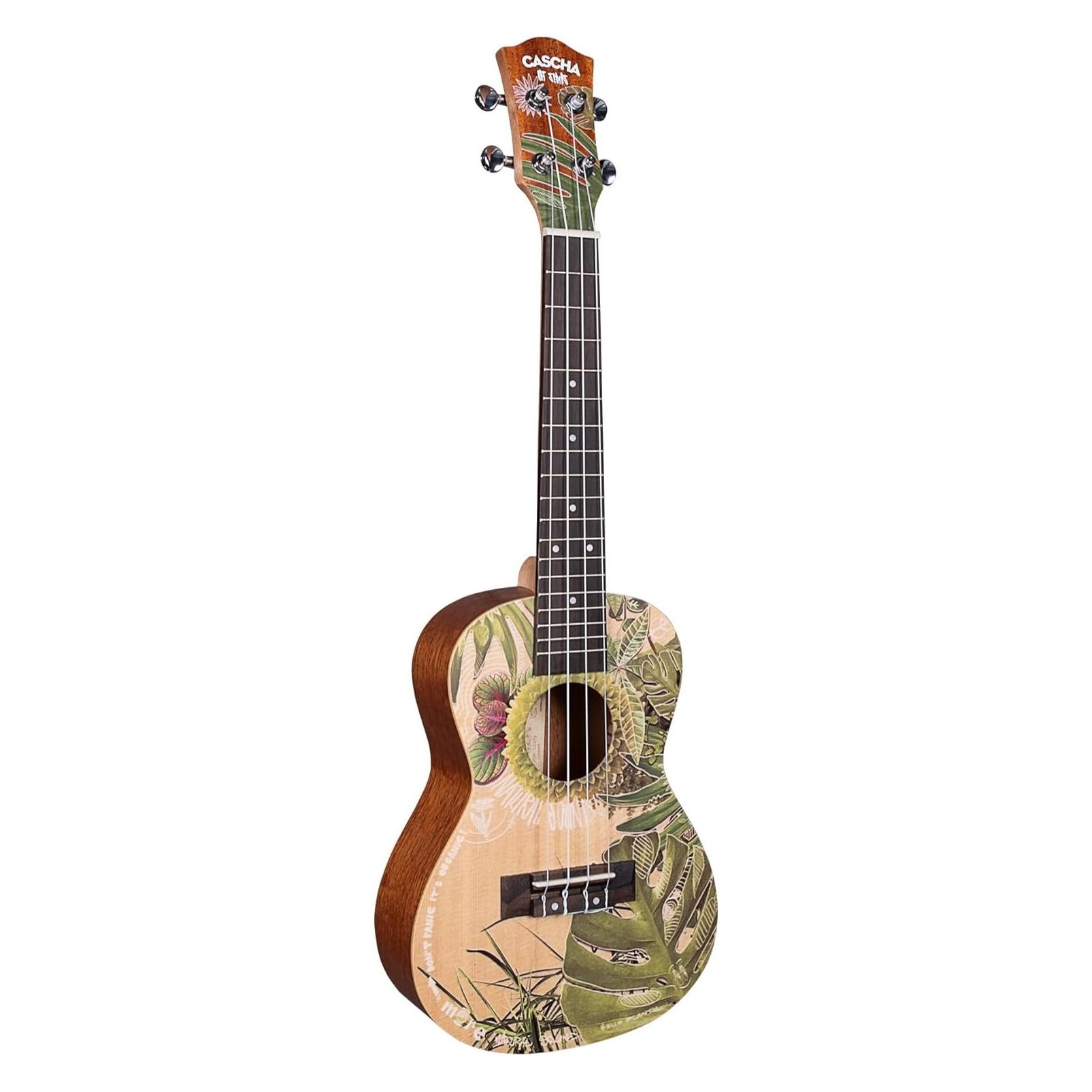 Cascha Konzert-Ukulele Art Series Leafy für Anfänger und Fortgeschrittene (Konzert) (HH 2606)