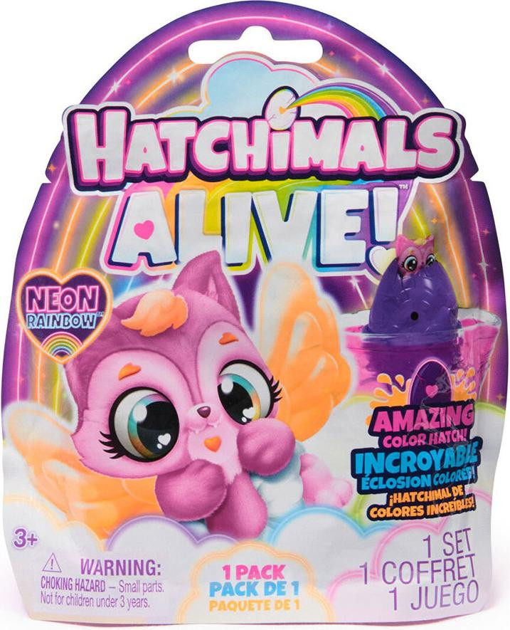 Spin Master Hatchimals Alive Neon Rainbow, meerkleurig