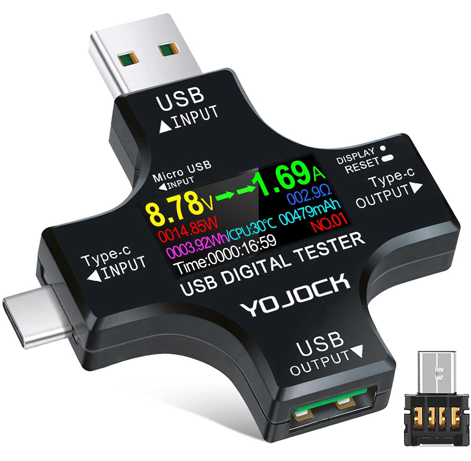 Selius USB Power Meter Tester 2 in 1 Digitale Multimeter voor Spanning en Stroomcapaciteit