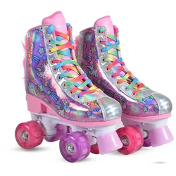 Byox Rollschuhe Einhorn, PU-Räder beleuchtet, ABEC-5 Lager, Größe L (35 - 38)