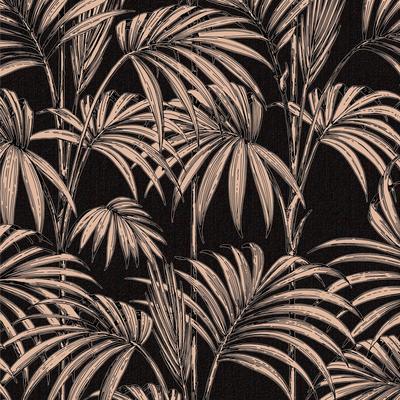 Vliestapete BOUTIQUE "Honolulu Black/Gold", schwarz (schwarz, g), B:0,52m L:10,05m, Vlies, Tapeten, Honolulu Gold 1000x52cm
