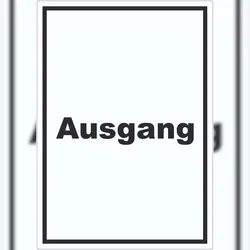 HB-Druck Ausgang Aufkleber mit Text Exit Schluss hochkant A1 (594x841mm)