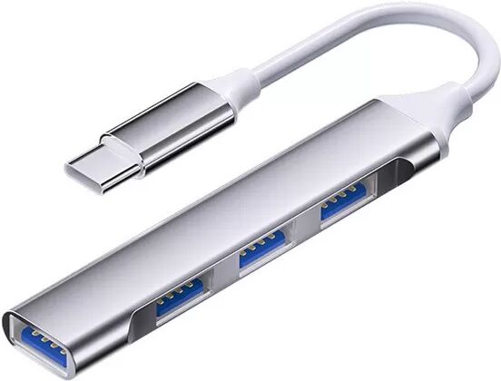 INF Hub intelligent 4 ports Type-C - Adaptateur d'extension USB 2.0 Gris