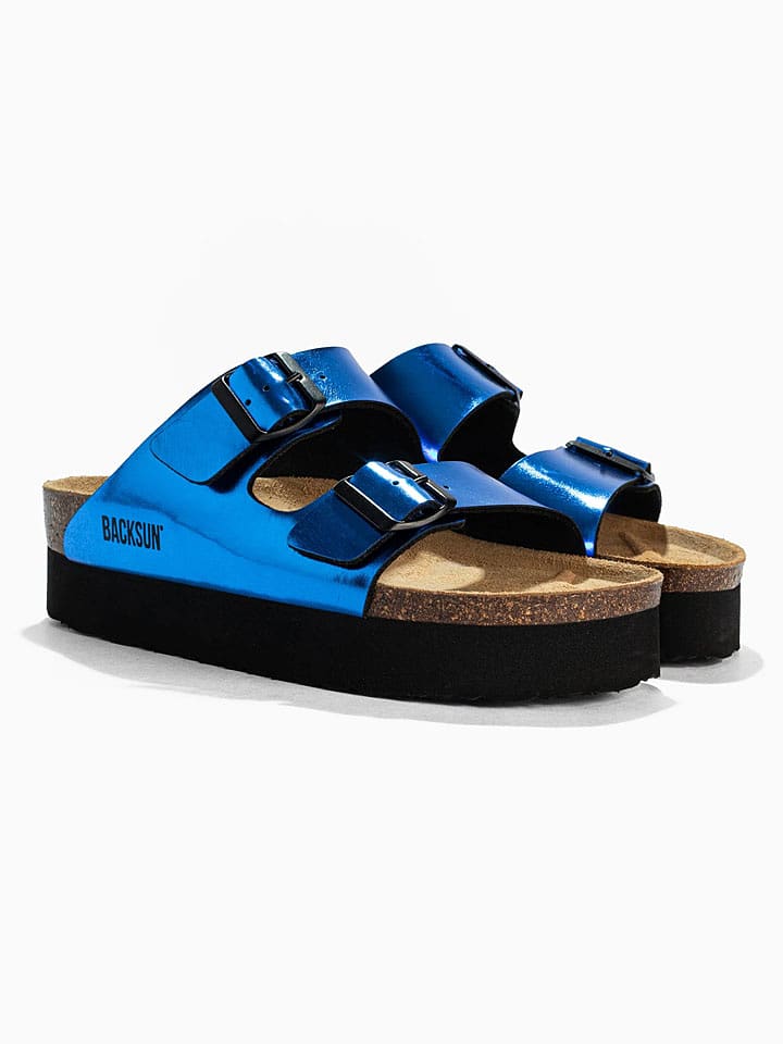 BACKSUN Pantoletten "Maldives" in Blau - 37