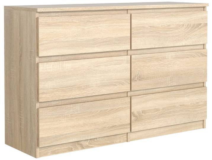 MAGOWA Schubkastenkommode Kommode 140cm - moderne Kommode mit 6 Schubladen für viel Stauraum, Breite 140 cm - Tiefe 39 cm - Höhe 79 cm