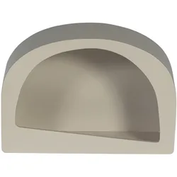 Wandregal Noam aus Eukalyptusholz, modernes Design, hellgrau lackiert, 35 cm