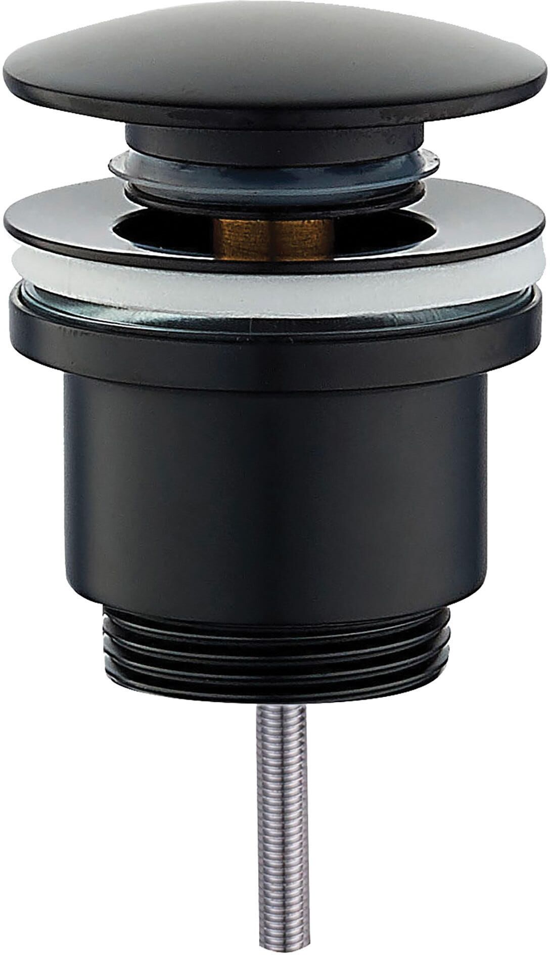 Tecnomat PILETTA LAVABO BIDET CLICK CLACK TECOM UNIVERSALE 1''1/4 IN OTTONE NERO TAPPO TONDO