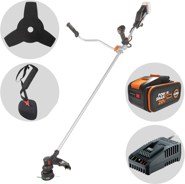 Worx Nitro WG082E - Decespugliatore a batteria - 20 V - 4 Ah