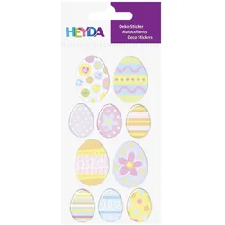 6x Heyda, Sticker, Sticker-Etikett Ostereier 10 Stück bunt (10 Sticker)