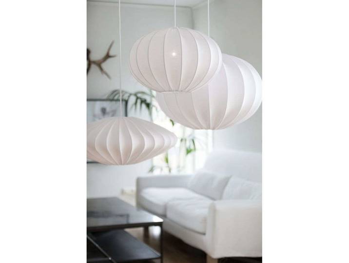 Ellipse 65 Schirm White - Watt & Veke - Wohnzimmer - Skandinavisch - Stoff / Textil - Einflammig
