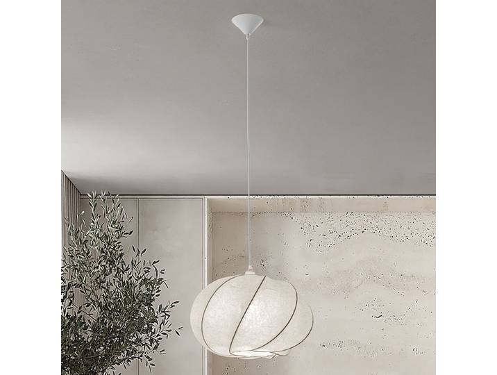Pendelleuchte Bora Typ C Ø 45cm Weiß Seide E27
