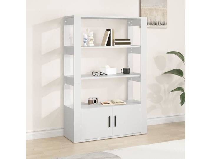 Buffet - ESTINK - 130081 - Bois d'ingénierie - 80x30x119 5 cm - Blanc