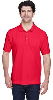Devon & Jones D100 Men's Pima Piqué Polo Shirt in Red size 6XL   Cotton