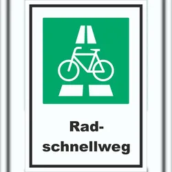 HB-Druck Radschnellweg Schild A6 (105x148mm)