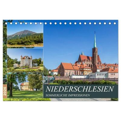 NIEDERSCHLESIEN Sommerliche Impressionen (Tischkalender 2026 DIN A5 quer), CALVENDO Monatskalender