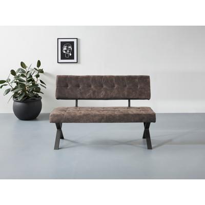 Sitzbank HELA "Donna", braun (vintage braun, anthrazit), B:140cm H:93cm T:61cm, Softex Vintage: 100% Polyester, Sitzbänke, Sitzbank, Breite 140 cm