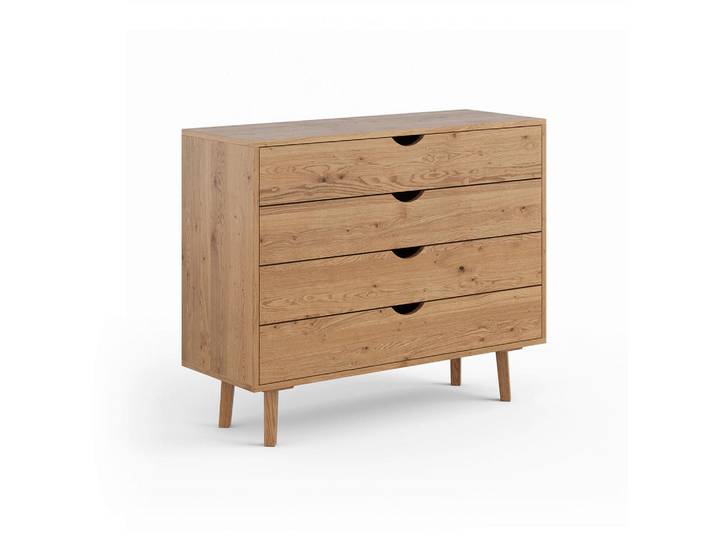 Livetastic Kommode, Eiche, Holz, Eiche, vollmassiv, 4 Schublade(n) Schubladen, 110x90x40 cm, stehend, Holzmöbel, Kleinmöbel Holz, Holzkommoden